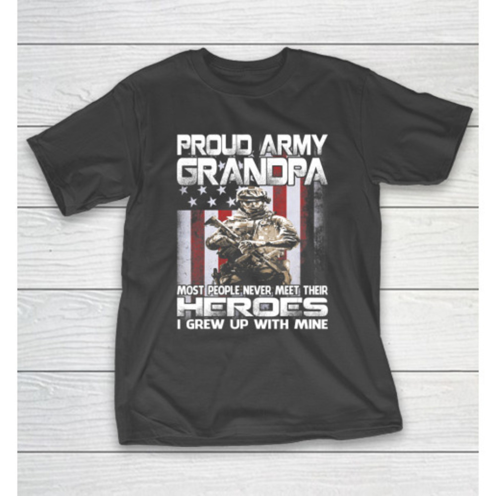 Grandfather Gift Shirt Proud Army Grandpa Shirt